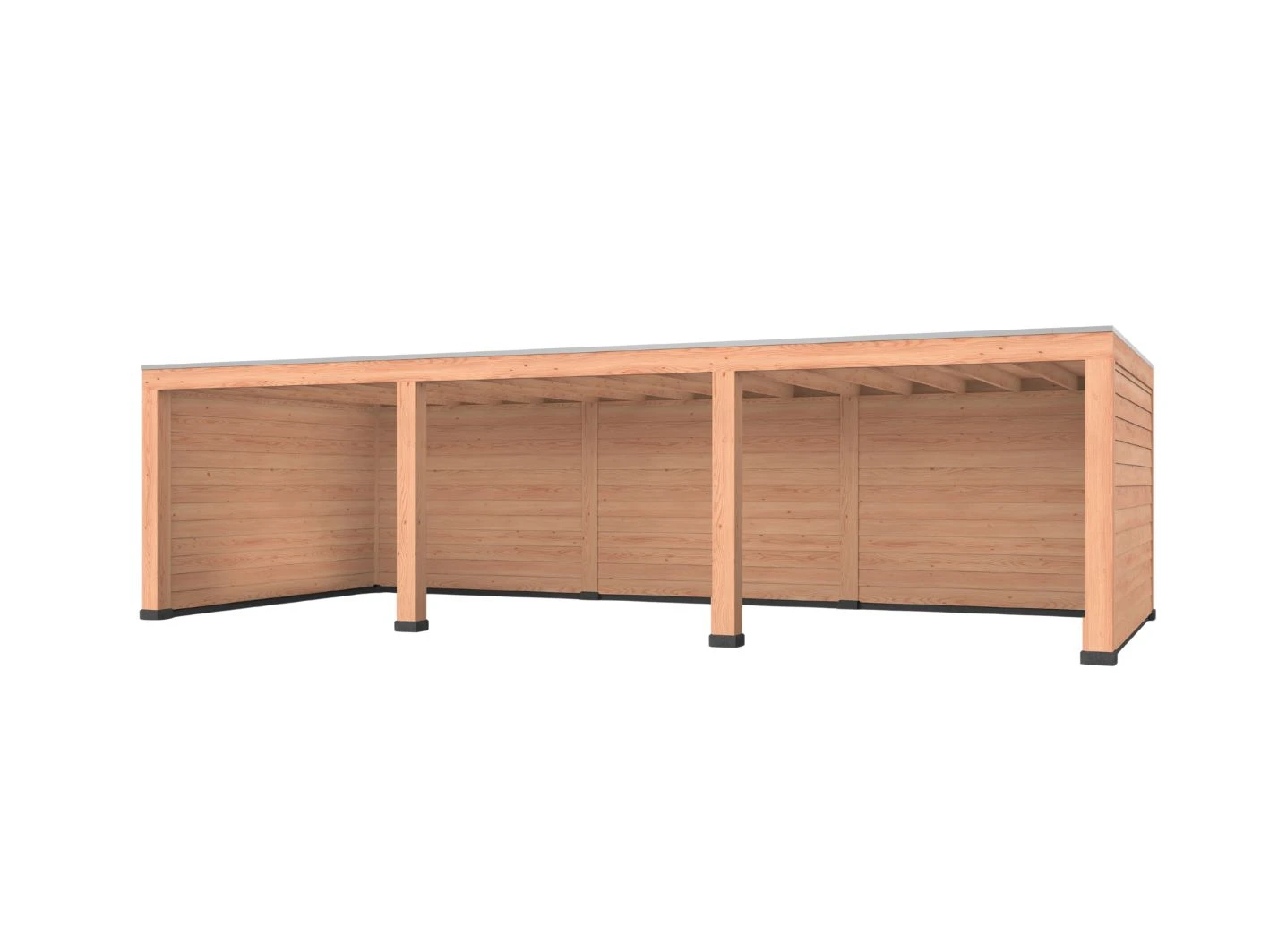 Douglas overkapping, 900 x 400, met achterwand en twee zijwanden, Westwood Modern - Afbeelding 1